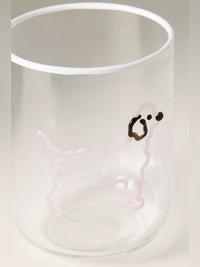 Anthropologie The Love Notes Icon Juice Glass: Dog Edition Poodle